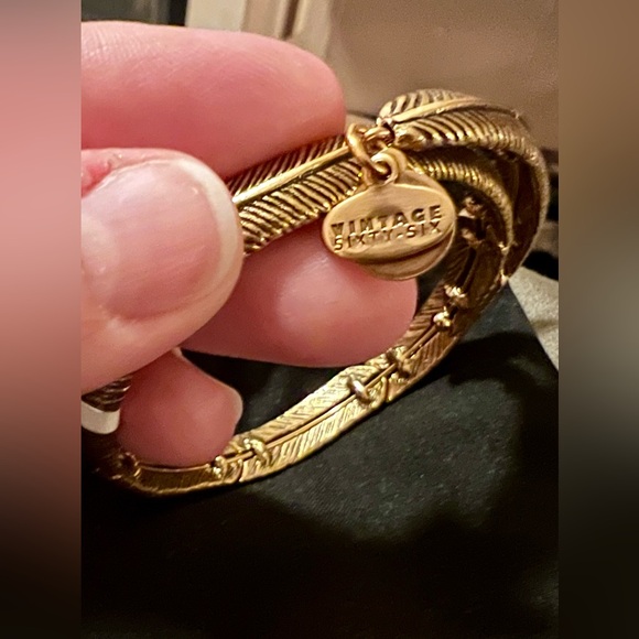 Alex and Ani Rose Gold Feather Bangle Bracelet - Picture 7 of 10